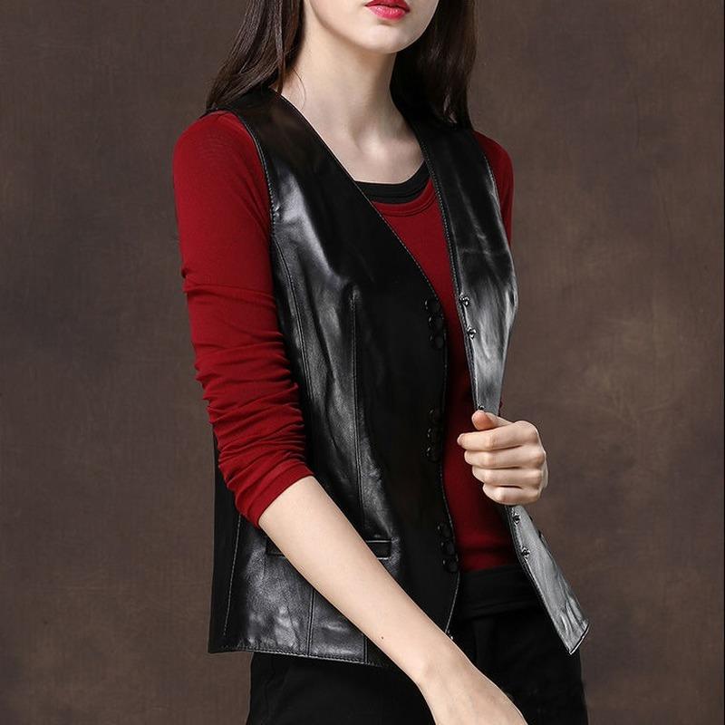 Spring Autumn New Women's Fashion Short Faux PU Vest Outwear Soft Leather Sleeveless Jacket Waistcoat Female Clothes Y18