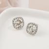 High-End Sparkling Square Imitation Diamond Stud Earrings