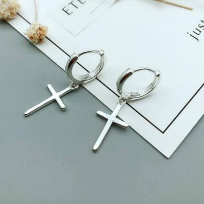 Orecchini pendenti a croce in argento sterling 925 per donna nuova tendenza gioielli moda da donna