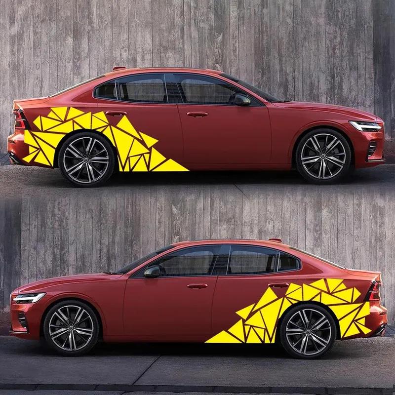 200x60cm Matt Black Creative Car Stickers SUV Truck Decoration Triangle Vinyl Decal Car Styling Stylish Stickers