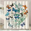 Crocodile Bathing Washable Dirt-Resistant Shower Curtain Shower Head Waterproof Polyester Bath Curtain For Home Decor