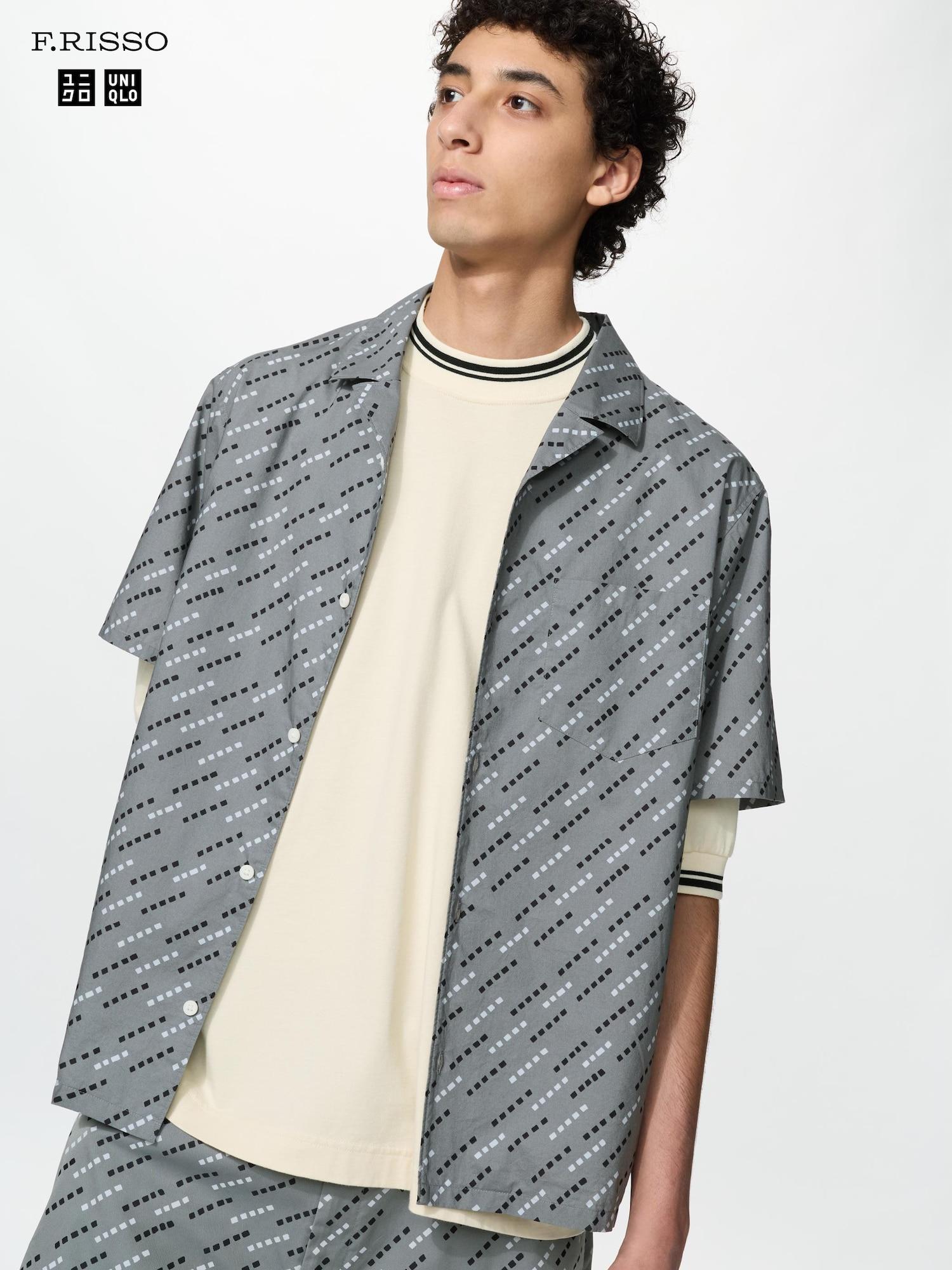 Uniqlo Япония Широкая рубашка 07 GRAY/XS