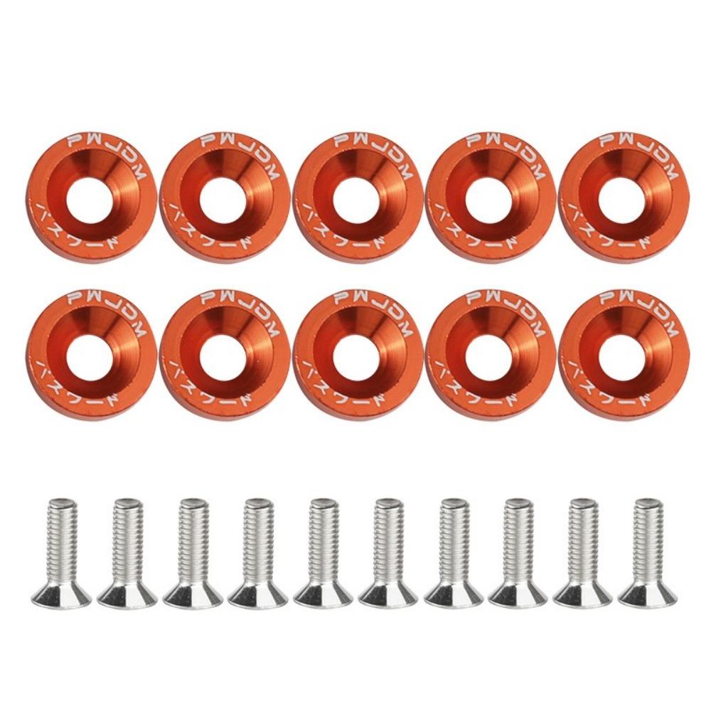 10 stuks/pak M6 Ringen JDM Stijl Universele Scooter Bevestigingsmiddelen Schroeven Aluminiumlegering Zeskant Auto Gemodificeerde Bevestigingsmiddelen