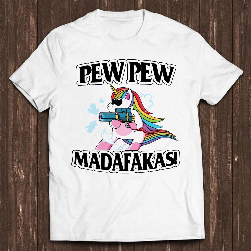 Pew Pew Madafakas T Shirt Meme Funny Unicorn LGBT Gift Tee C406