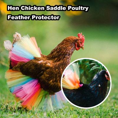 Hen Chicken Saddle Poultry Feather Protector, Funny Mesh Skirt Patriotic Day Chicken Skirt