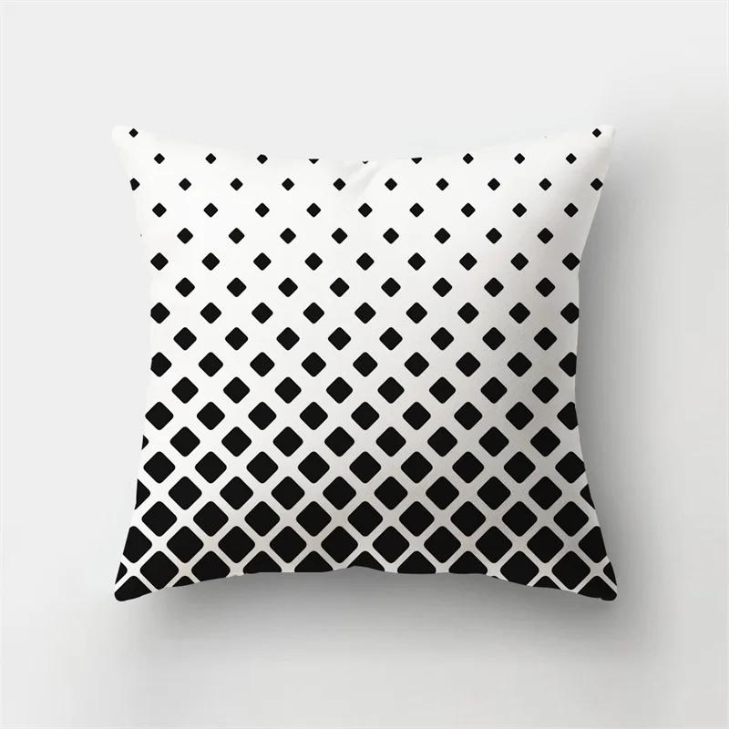 Simple Yellow Black Geometric Cushion Cover For Sofa Wave Line Square Pillow Case Letter Pillowslip Household Home Decor