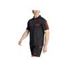 Adidas Manchester United Tiro 23 Striped Logo Football Short Sleeve Polo Shirt Men Polo Shirts Black IM0521