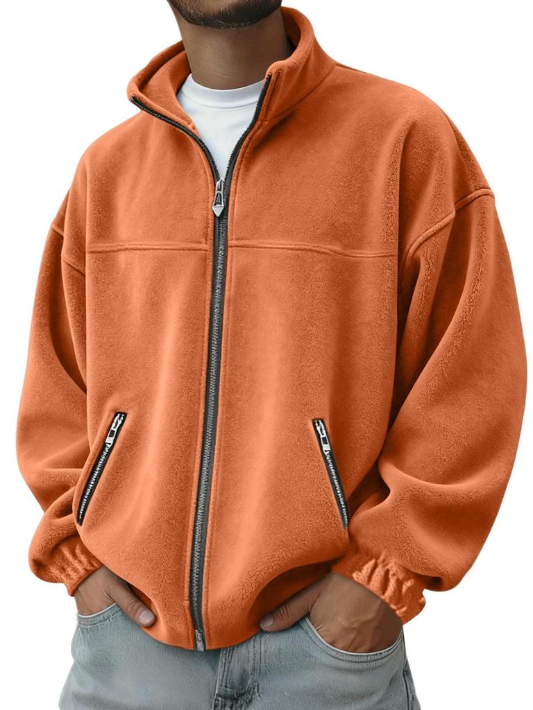 Men's American Style Stand Collar Zip-Up Cardigan Hoodie - Autumn/Winter 2026 Collection