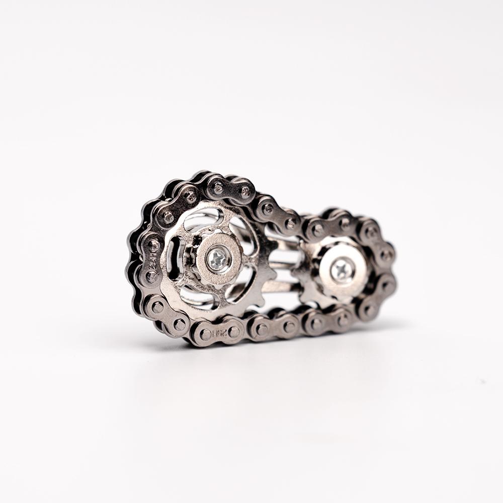 Metal Bike Chain Sprocket Flywheel Fidget Spinner Solid Durable Metal Fingertip Gyro Edc Anti-Anxiety Stress Relief Fidget Toy