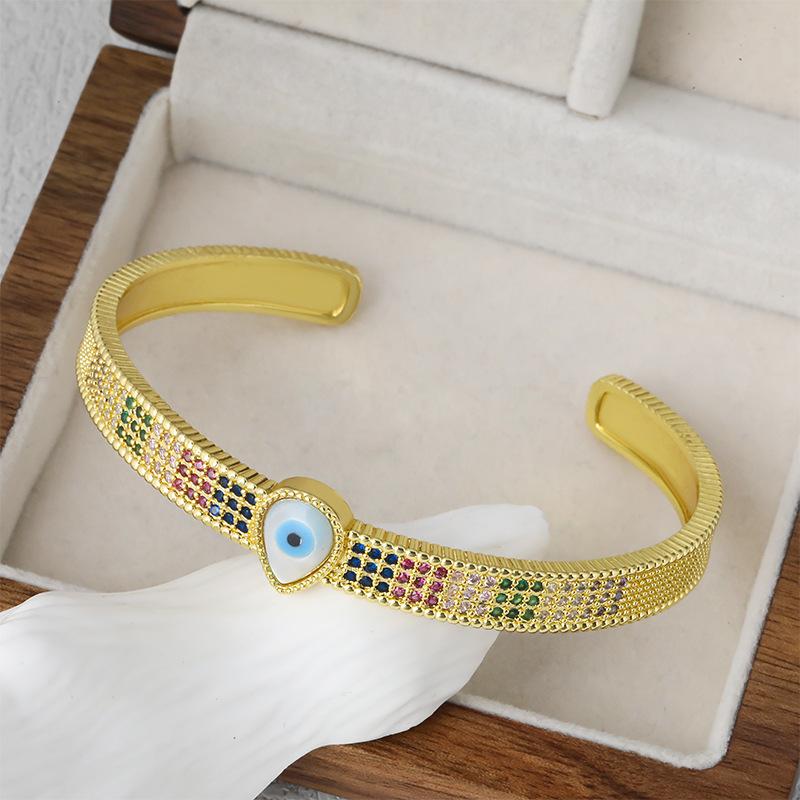 Water Drop Devil s Eye Open Bracelet Fashion Open Retro Bracelet One Size(18CM~21CM)