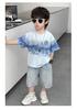 Boys' Loose Short Sleeved Summer Outfit Children's Set 2026 New Style Baby Korean Style Handsome Ripped Jeans Two-piece Set