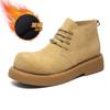 Winter Plush Warm Boots Men Genuine Leather Casual Shoes Classics Ankle Boots High Ventilate Motorcycle motorcycle boots men