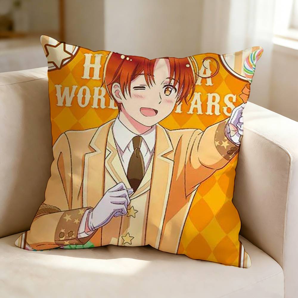 H-Hetalia W-World Stars N-North Italy Pillow Case Square Double-Sided Sofa Cushion Cover Bedroom Bedside Pillow