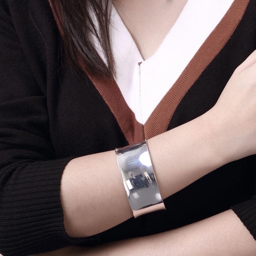 High Quality   Jewelry Bangle Bracelet Simple Round Big Open Bangle Women Men Trendy Jewelry