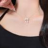 Stylish Small Bowknot Pendant Necklace Chain Necklace Handmade Necklace Stainless Steel Texture for Party Everyday Wear