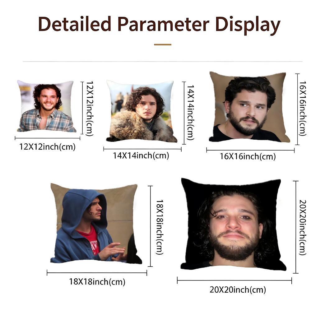 Movie Kit Harington Cushion Cover Cushion Cover Set 4Pcs 50X50 45X45 40X40 Pillowcase Decorative Sofa Home Decor