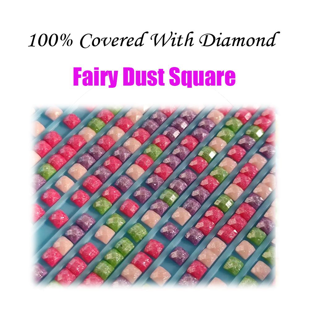 Hot Air Balloon Mountains Printed Landscape Diy Resin Square Dots Diamond Painting Kit with Velvet Canvas Fairy Dust Fair Drills