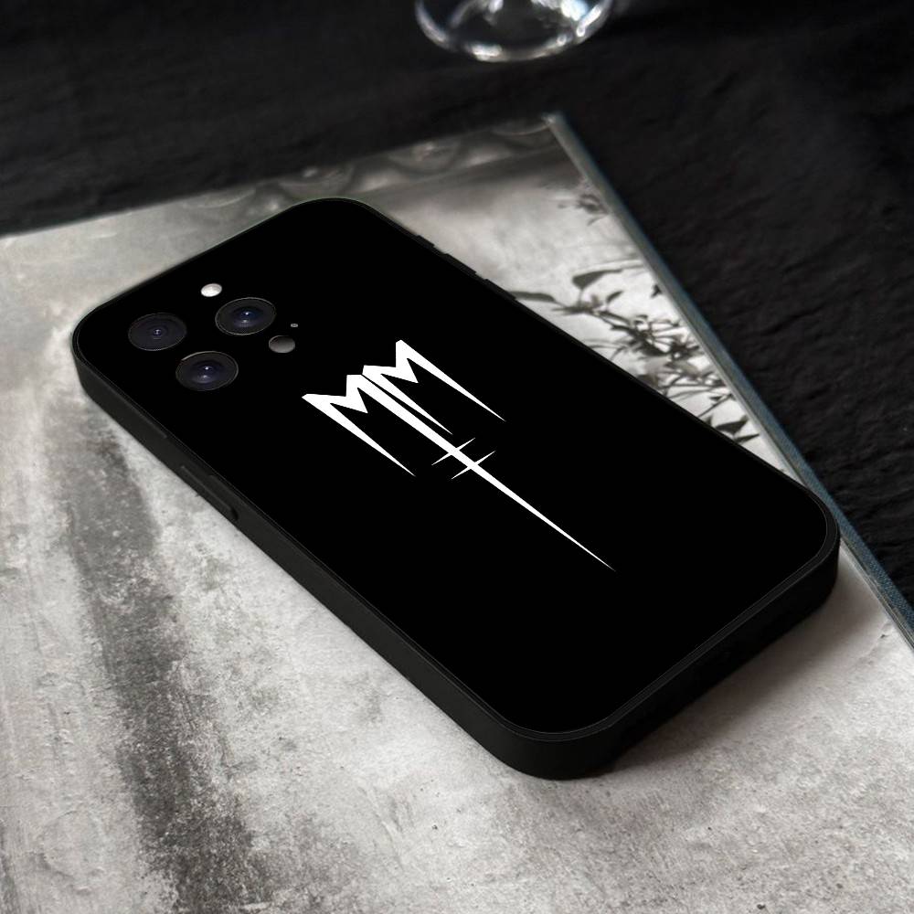 Singer Marilyn Manson Phone Case Black Silicone Soft Shell For IPhone 17 16 15 14 13 12 11 Air Pro Max Plus Hot Sale