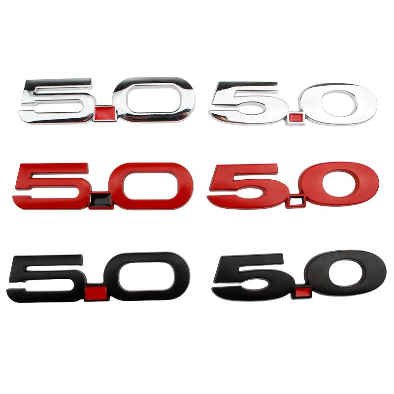 VVBK3 Car 3D Metal 5.0 Logo Decals Sticker For Ford Mustang GT GT50 2021 2020 2019 2018 Rear Trunk Body Badge Emblem Styling Stickers