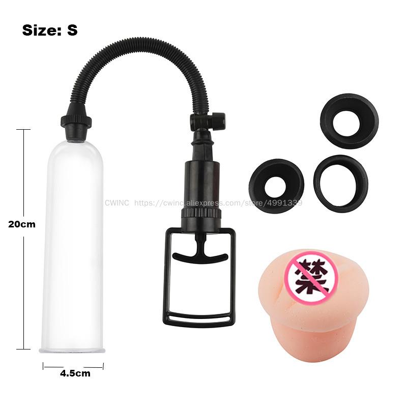 CW0252 Male Penis Pump Enlarger Vacuum Pump Extender Large with Extra Sleeves Sex Toys for