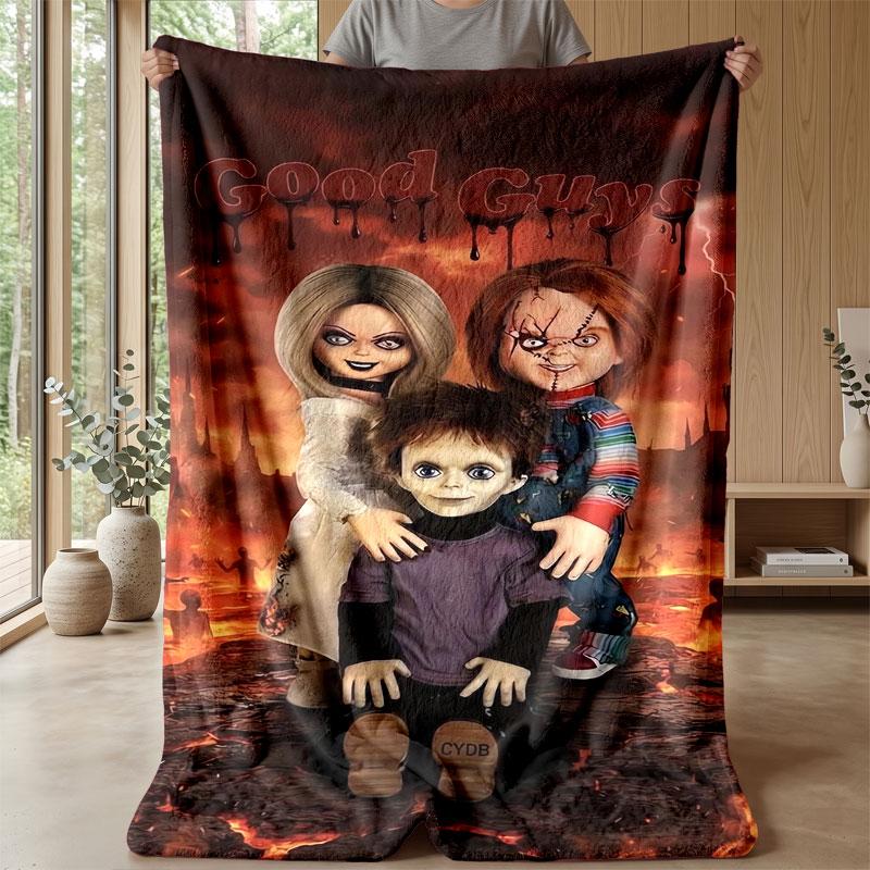 Soft Flannel Blanket Lightweight Cozy Bedroom Living Room CoverChild's Play Chucky Tiffany