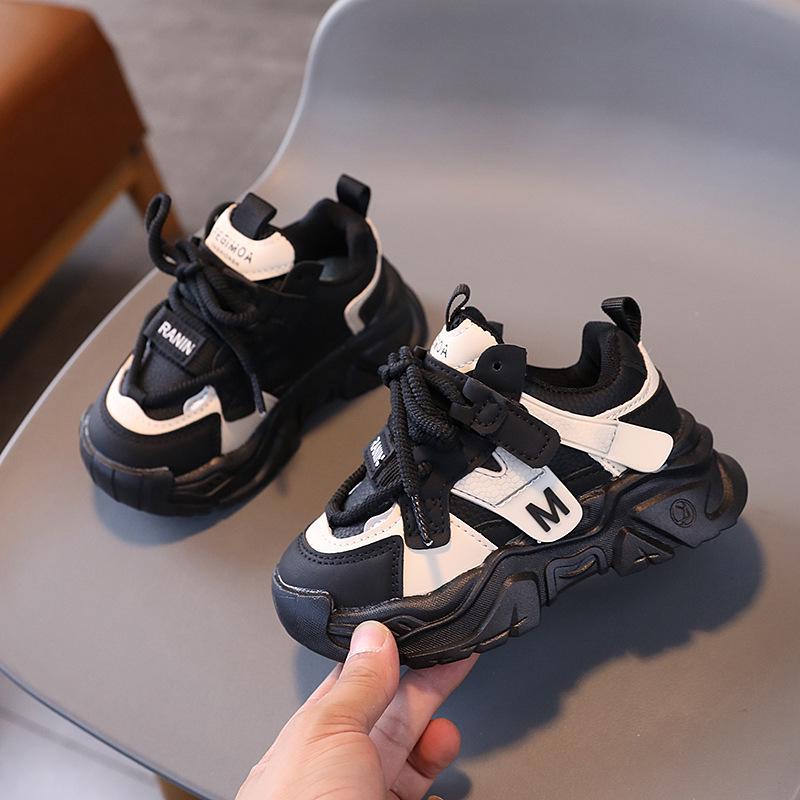 

Детские кожаные кроссовки Весна 2025: Кроссовки с мягкой подошвой, нескользящие, износостойкие для мальчиков и девочек, возраст 1-6 лет. 22-26 all sizes (pack of 5) чёрный