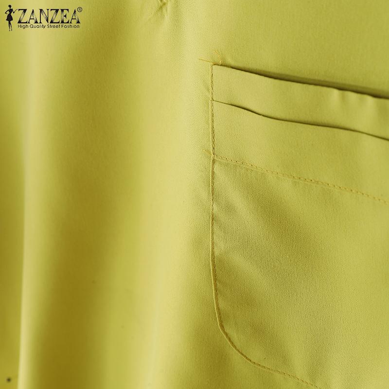 ZANZEA Women Casual V-Neck Summer Short Sleeve Blouse