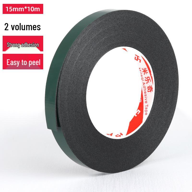 Green Film Double-Sided Tape: High-Temp Resistant, Strong Adhesive, Black Foam for Electrical & Hardware Repair.