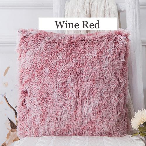 Soft Fur Cushion Cover 43x43cm Cozy Plush Decorative Pillow Cover for Living Room Sofa Decor Pillowcase White Grey Cushion Case