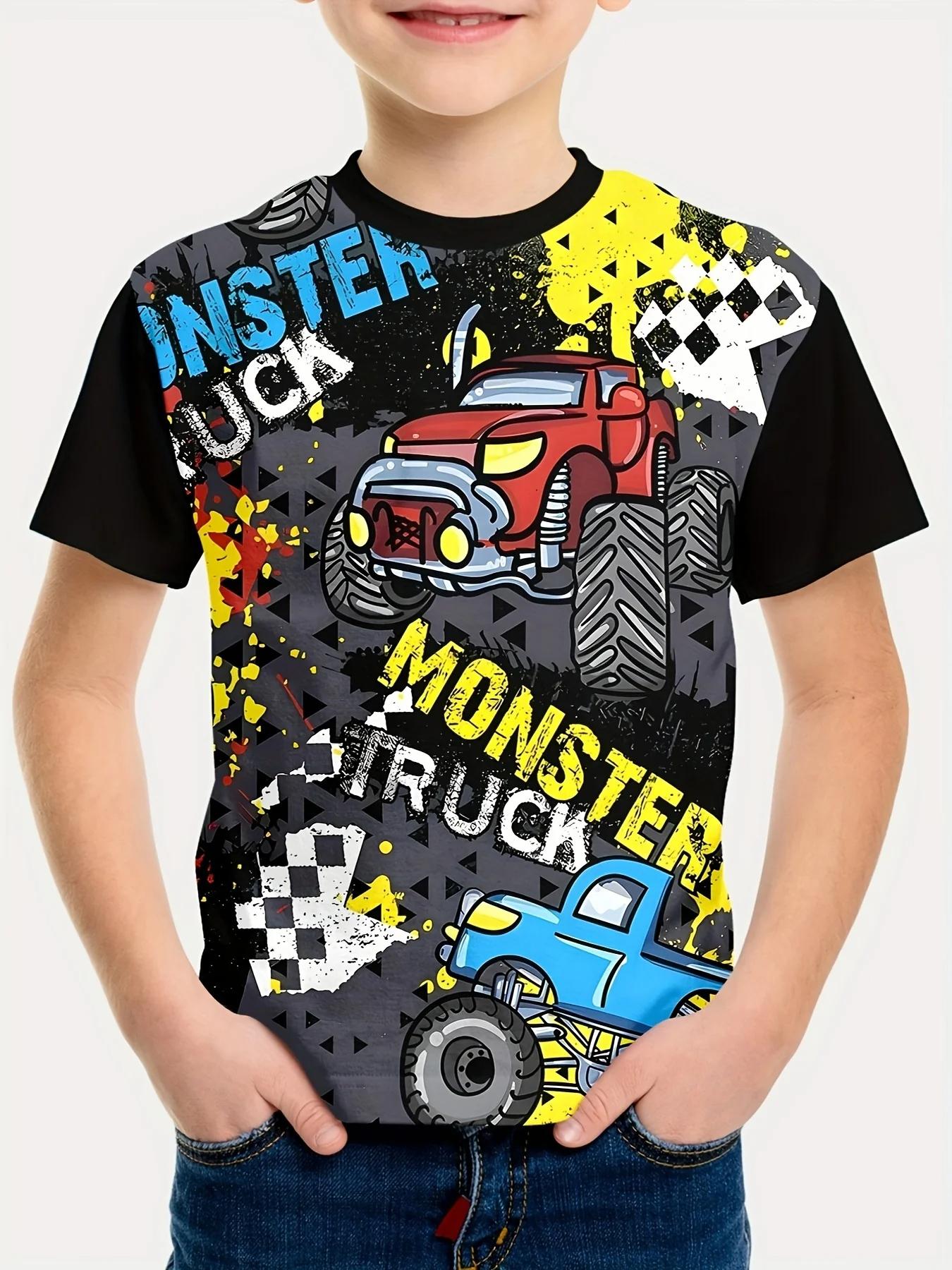 

Футболка детская с принтом «Ферма Трактор Машина 3D» Летняя модная повседневная футболка для мальчиков с рисунком из мультфильмов Детская одежда унисекс Футболка Топ 160