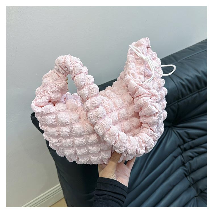 Today's Fashion Women's Bags, Niche Pleated Bags Women's Shoulder Underarm Bags, Portable Puff Bags