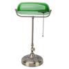 Vintage Desk Lamp Plug In Table Lamp with Green Glass Shade Pull Chain Switch for Home Bedroom Study Room US Plug 110V