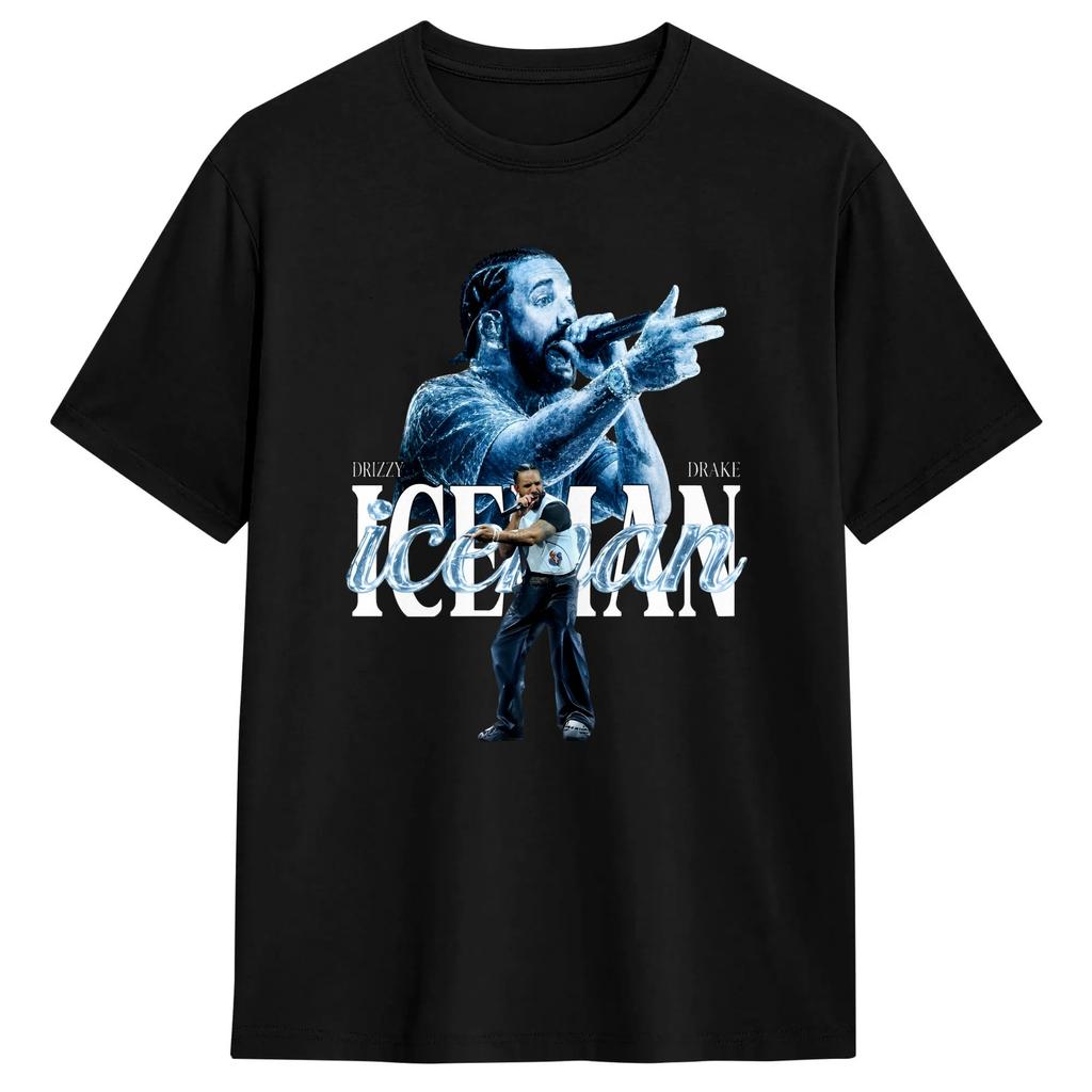Drake Iceman T-Shirt Summer 100 Cotton T-Shirts For Men's Printed Tshirt Short-Sleeved Y2K Fun
