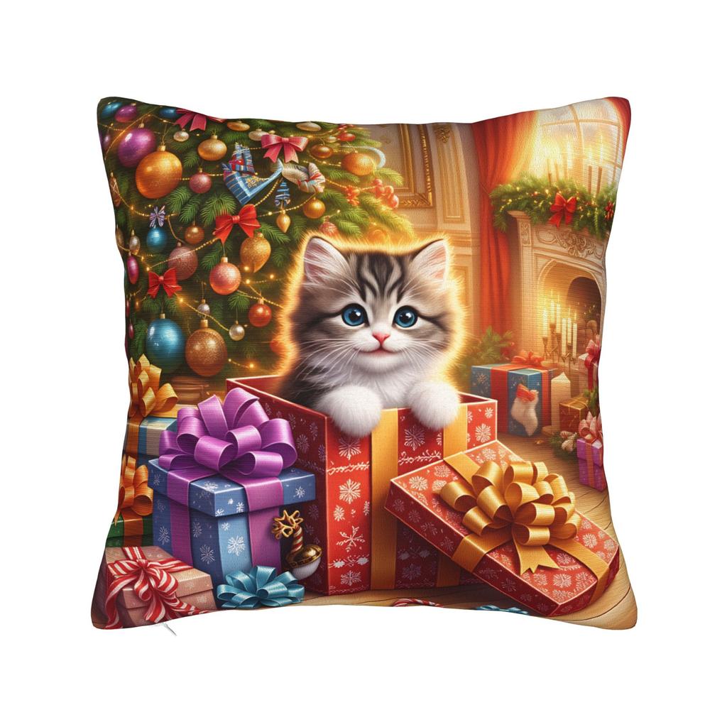 Christmas Kittens (1) Pillow Case  Design Pillow Cover Fashion Pillowcases For Living Room Bed Chair