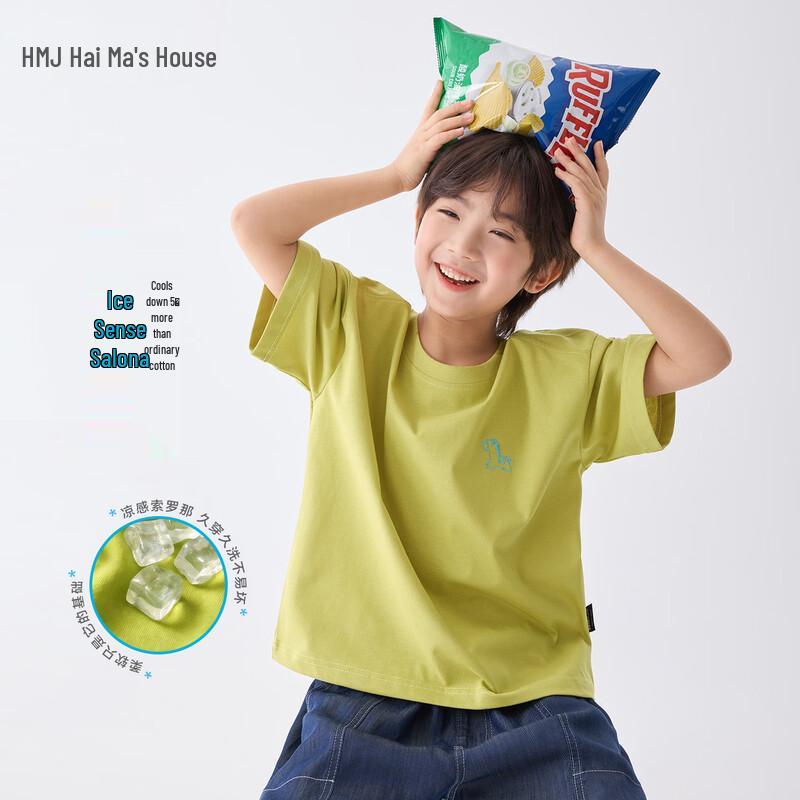 Boy s Breathable Short-Sleeve Summer T-Shirt 170 желто-зеленый
