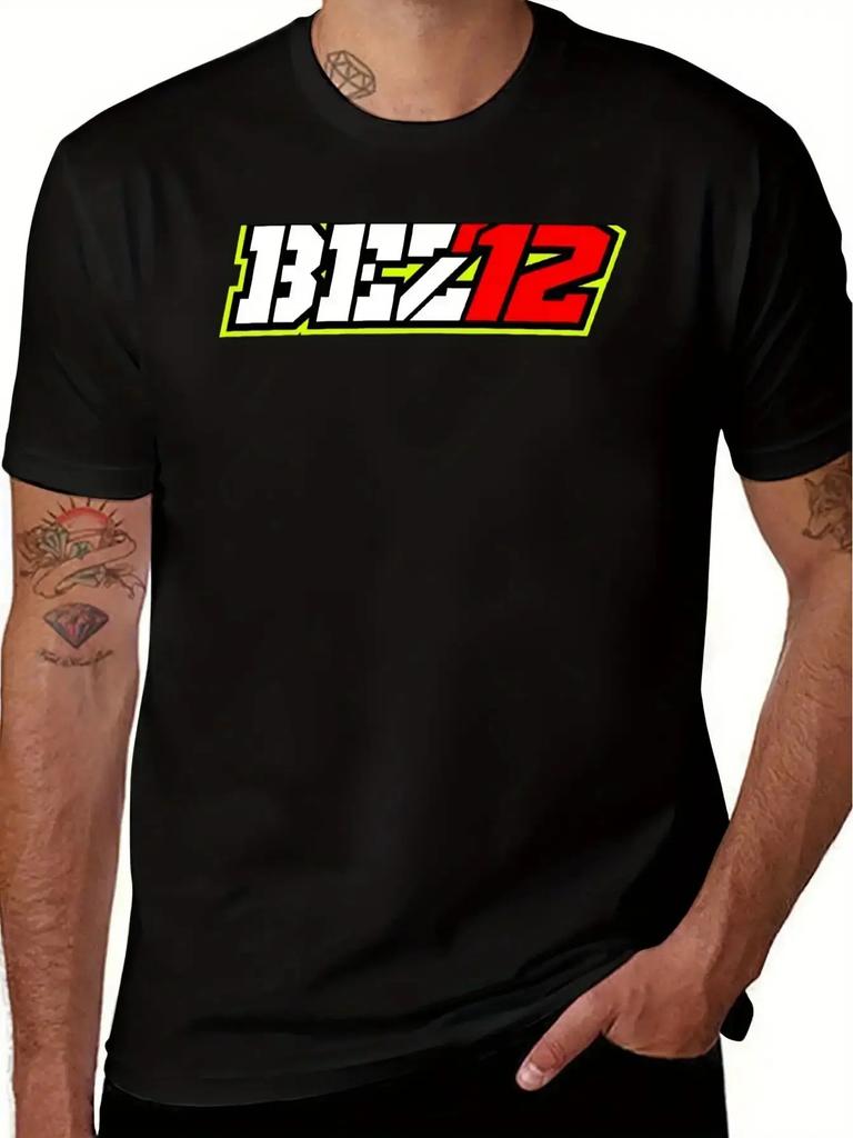 Unisex T-shirt Men's Marco Bezzecchi No. 72 Racing T-Shirt- Eye-catching BEZZ72 Pattern T-Shirt, Breathable 50% Cre