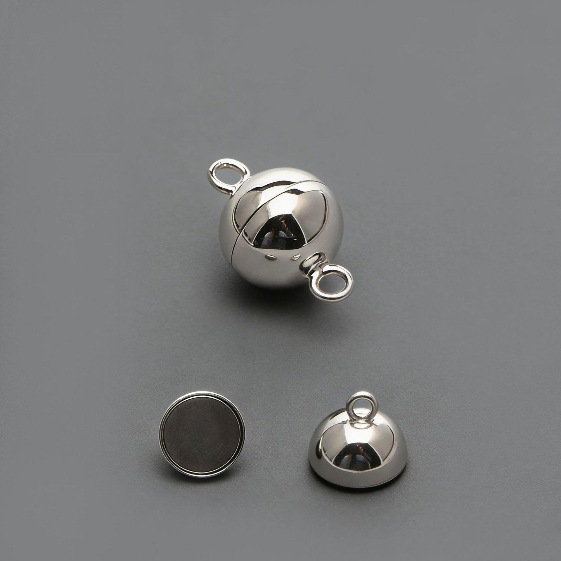 S925 Sterling Silver Magnetic Clasp for Pearl Bracelet/Necklace DIY 6mm серебряный