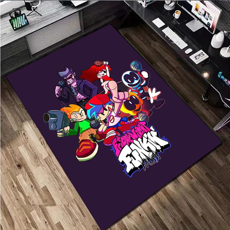 Friday Night Funkin' Logo Home carpet Office Decorative Carpet For Living Room Bedroom Door Mat Floor Rug Computer Chair Area Rug