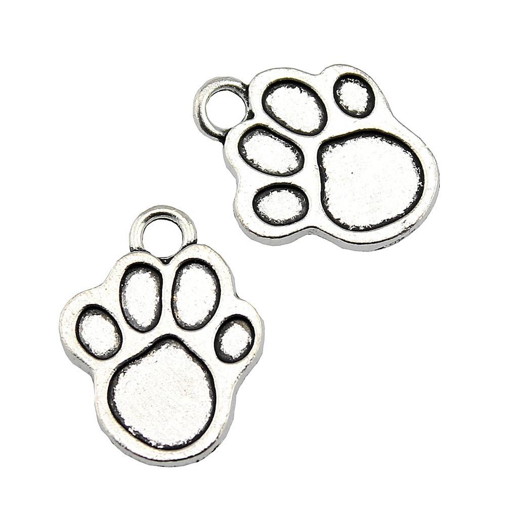 Alloy Dog Paws Charms Bear Paws Pendants For Jewelry Making Dog Themed Accessories