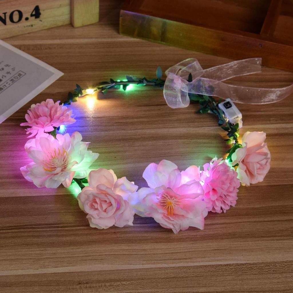 European Night Market Bestseller: Luminous Flower Garland Headband for All Ages