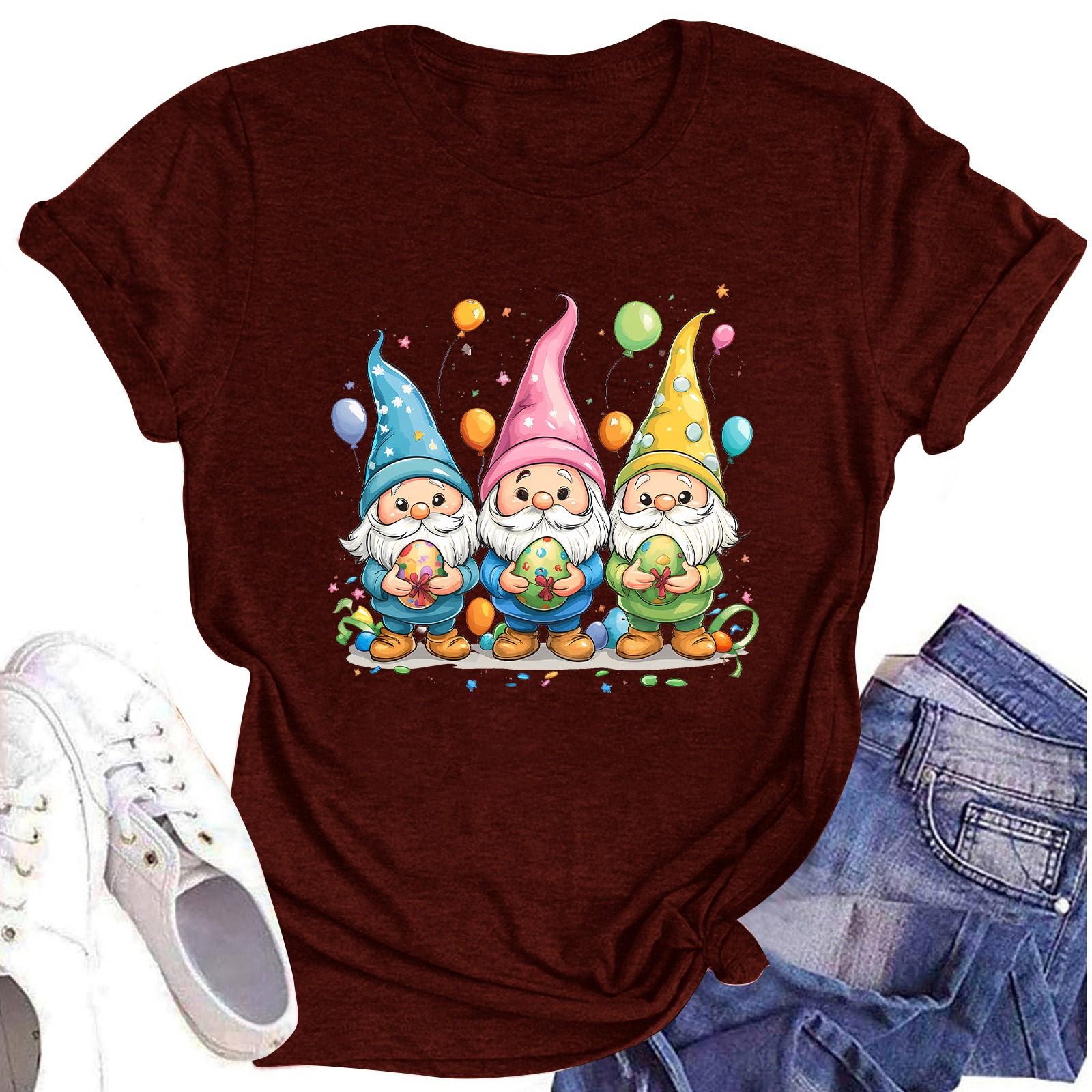 

Женский топ с круглым вырезом, повседневный принт, футболка с короткими рукавами XXL винный