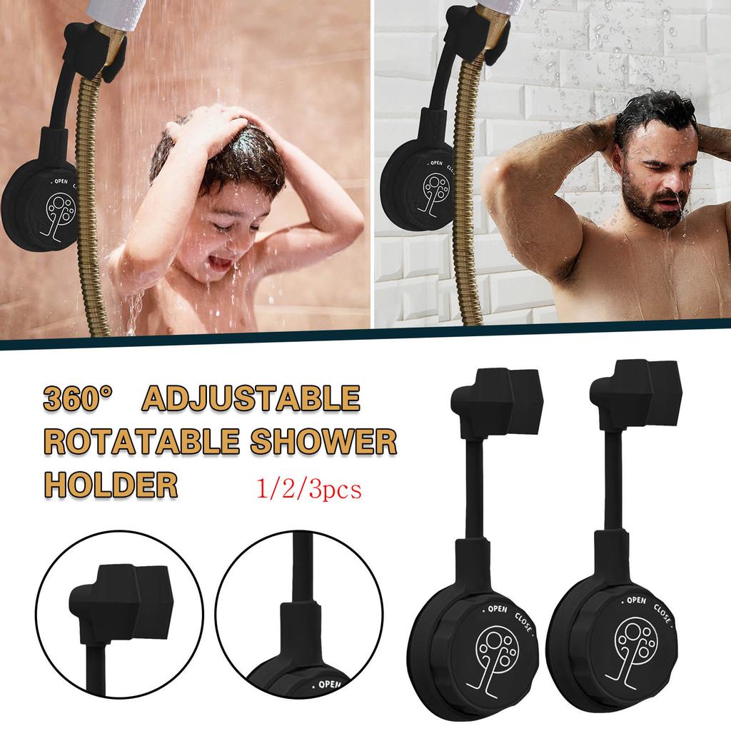 Rotatable Shower Head Wall Mount Holder No-Punching Shower Rack