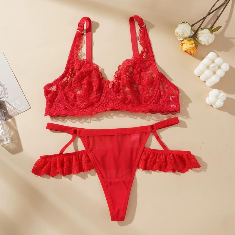 Women Fashion Ultra Thin Bra Transparent Sexy Single Layer Lace Women Lingerie Plus Size No Padded Bra