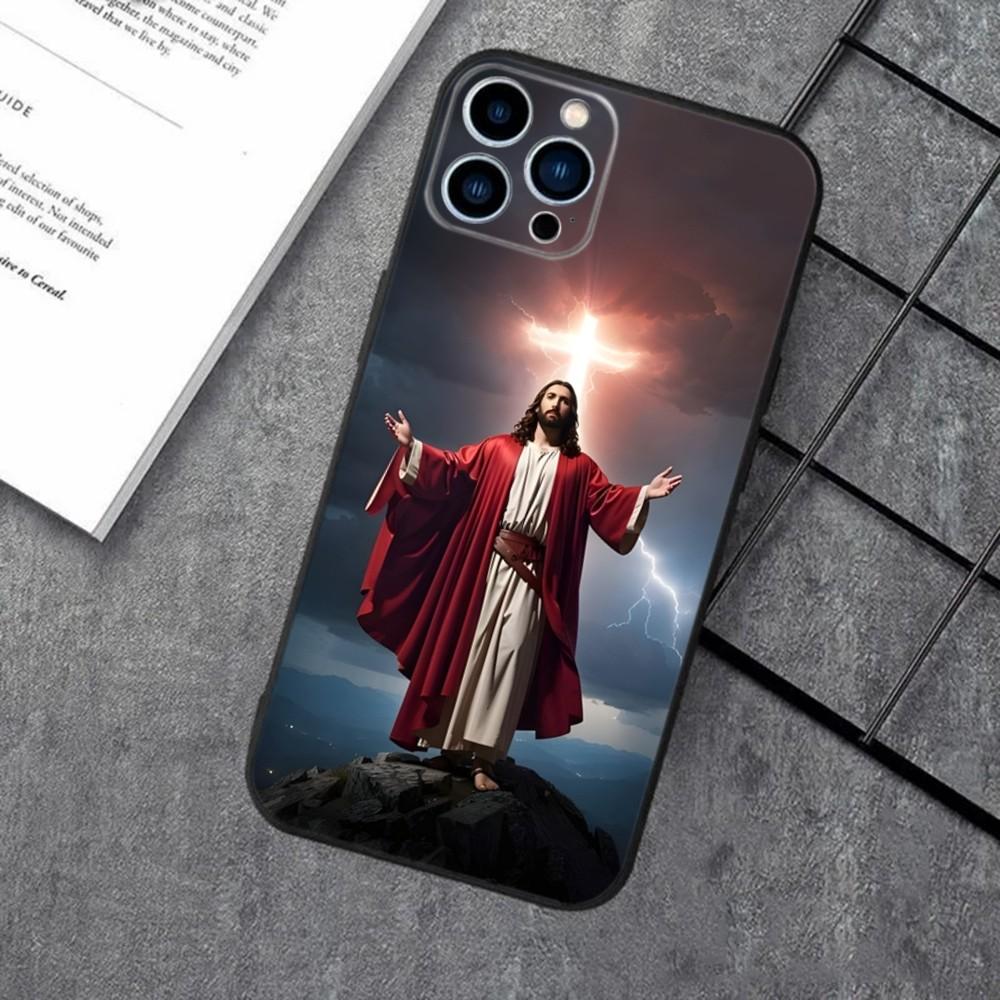 Geloof Christelijke Religieuze Jezus Telefoonhoesje Voor Apple iPhone 15,14,13,12,11,XS,XR,X,8,7,Pro,Max,Plus,mini Siliconen Zwarte Cover