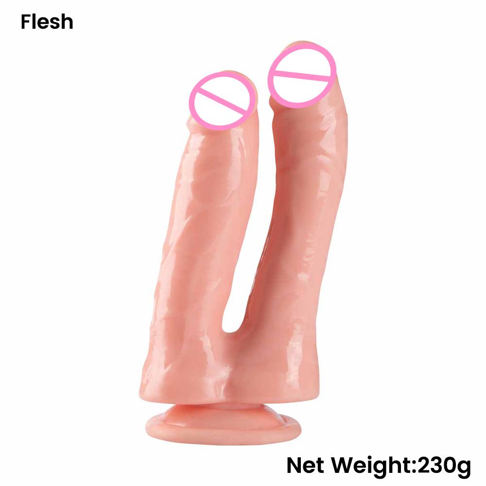 Female Adult Sex Toys Double Realistic Dildo Suction Cup G Spot Stimulation Vagina Massager Masturbation Toys for Women