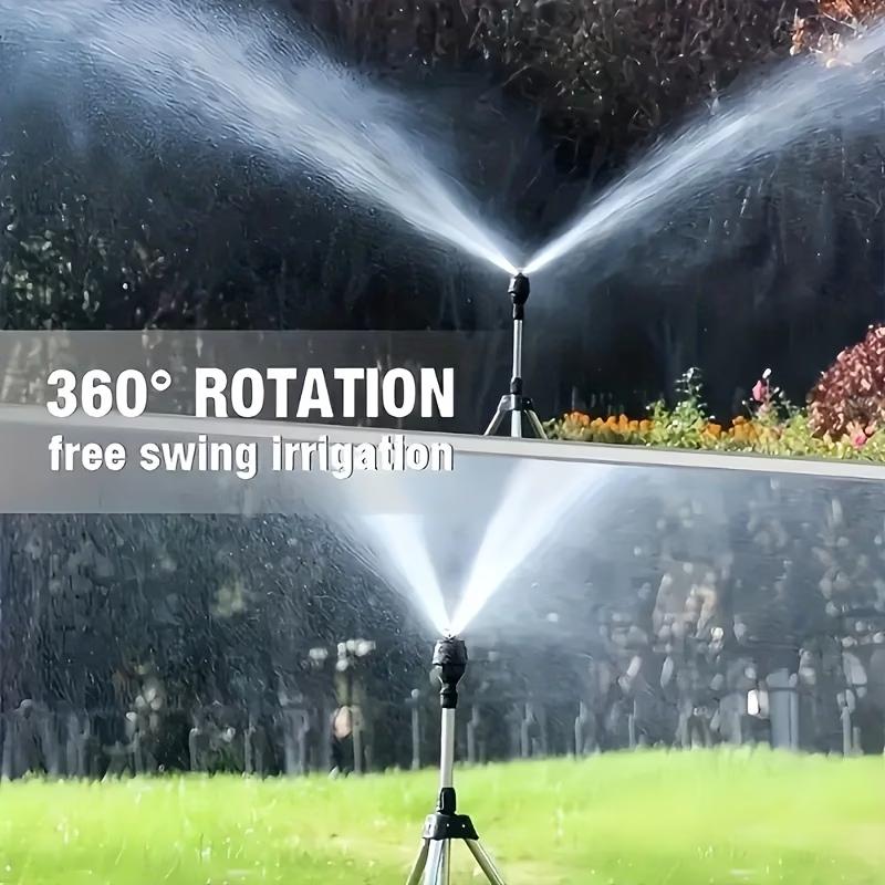 2Pcs/Set Height Adjustable 360° Auto Rotating Sprinkler with Telescopic Tripod, Large Coverage for Garden Lawn Farm Irrigation