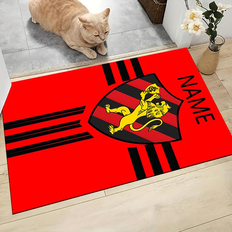 Custom Name Lion Crest Emblem Carpet Rug Customizable Soft Washable Anti-Slip Home Living Room Sofa Mats Personalized Rug. 0909231