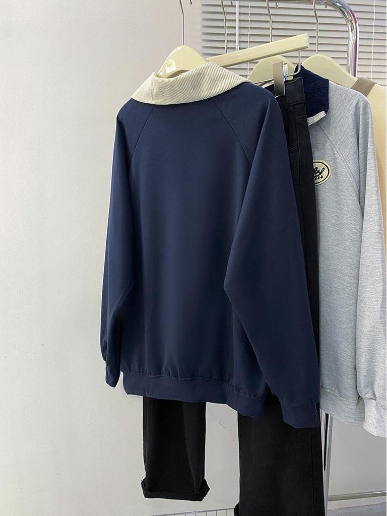 Extra Large American Retro Women's Sweatshirt: Spring/Autumn 2025 Thin & Lazy Style