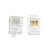 100 Stück 6P6C 4P4C RJ12 RJ9 Kristallkopf Modulare Stecker Vergoldete Netzwerkstecker Für Massiv-Telefonkabel Stecker