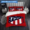 3PCS Atlético De Madrid S.A.D Printed Soft Bedding Set,Including 1pc Duvet Cover And 2pcs Pillowcases Perfect for Bedroom, Dormitory, Fan Gift